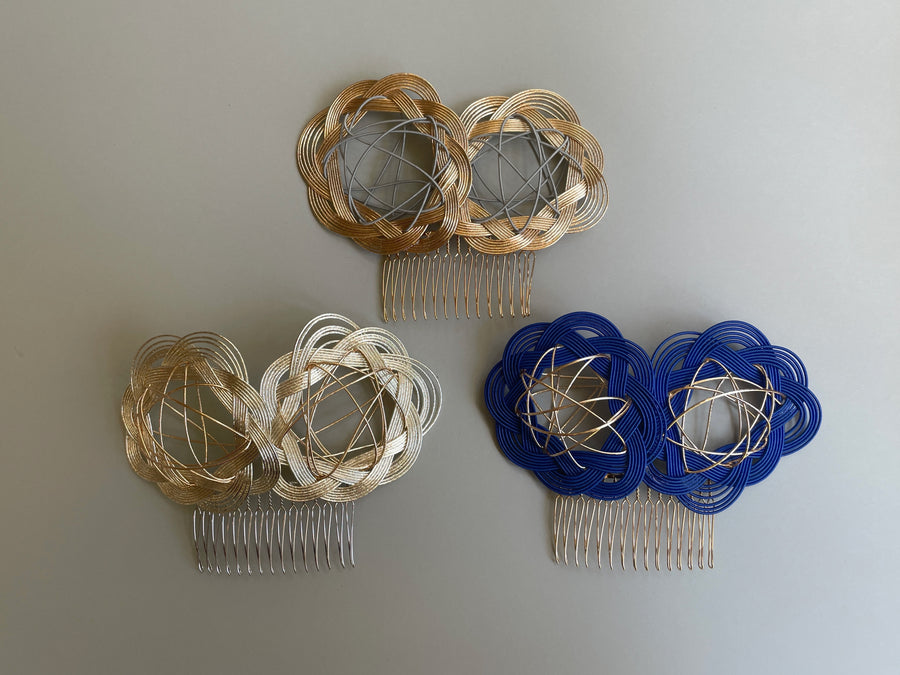 hair accessory-double flower|髮飾|TOKYO MIZUHIKI by Emi