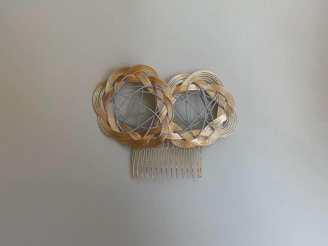 hair accessory-double flower｜髪飾り｜TOKYO MIZUHIKI by Emi