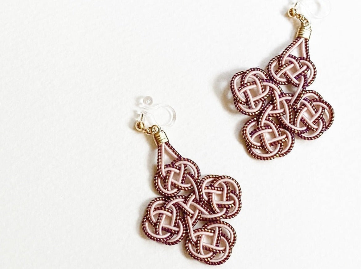 スタッズ クローバー フープ ピアス イヤリング Studs Clover