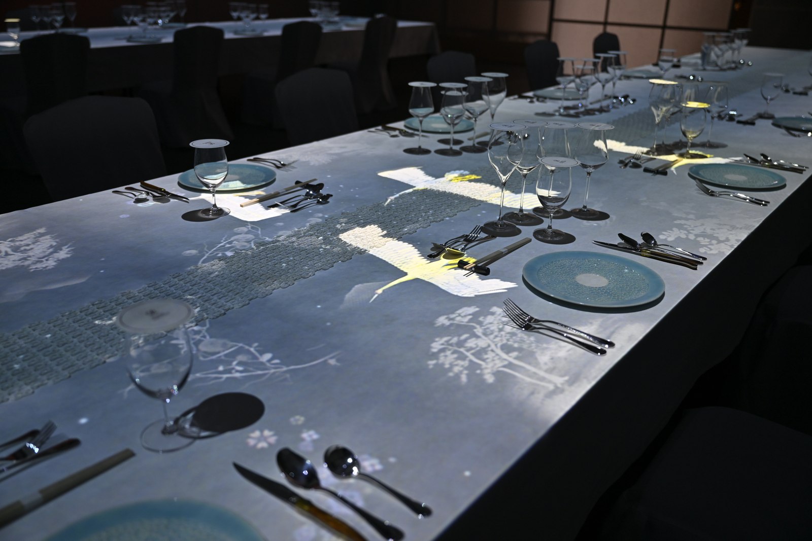 G7 Hiroshima Summit venue and mizuhiki table runner detail